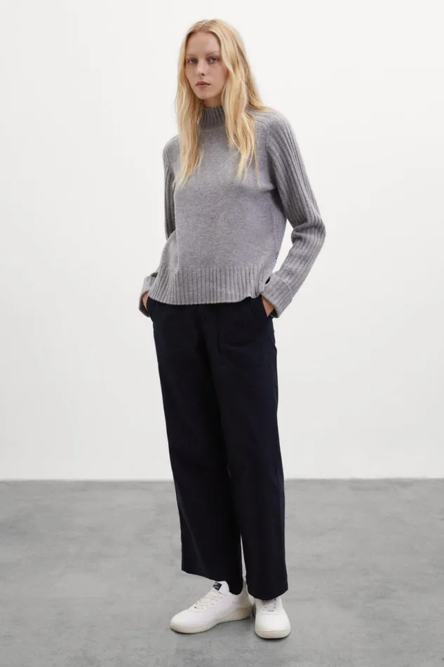 Women Grey Eucalipto Knitted Jumper Ecoalf Knitwear