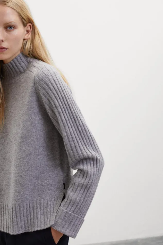 Women Grey Eucalipto Knitted Jumper Ecoalf Knitwear