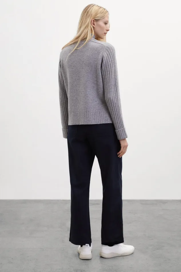 Women Grey Eucalipto Knitted Jumper Ecoalf Knitwear