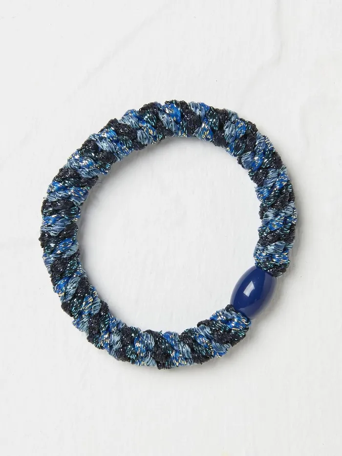 Women Hair Accessories Fat Face Navy Blue Twist Hair Tie