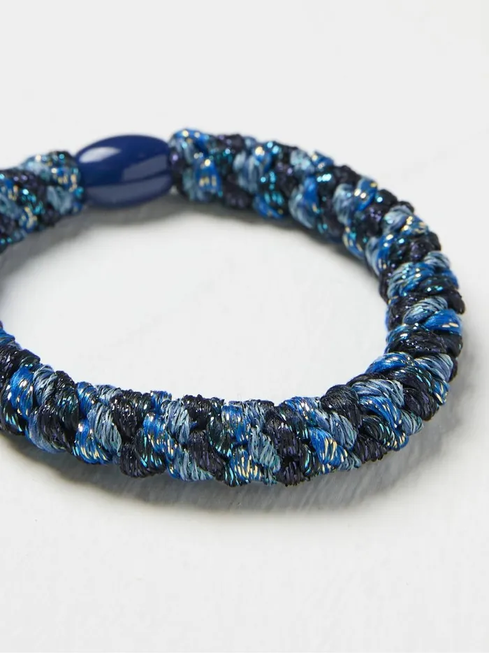 Women Hair Accessories Fat Face Navy Blue Twist Hair Tie