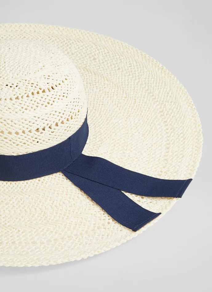 Women Hats and Fascinators LKBennett Saffron Cream Raffia Floppy Sun Hat
