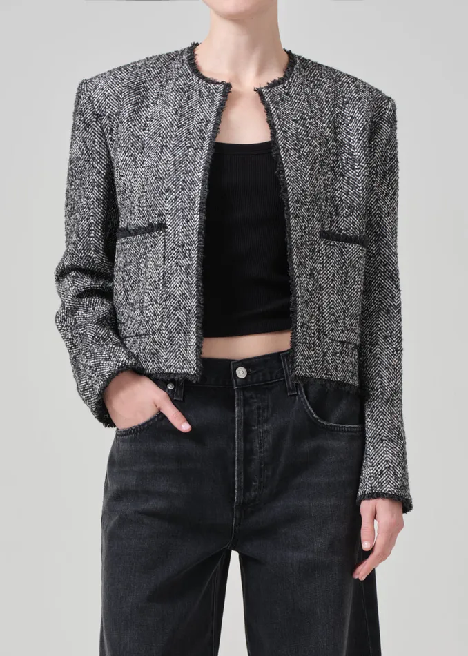 Women Jackets and Coats Citizens Of Humanity Elana Jacket In Salt And Pepper