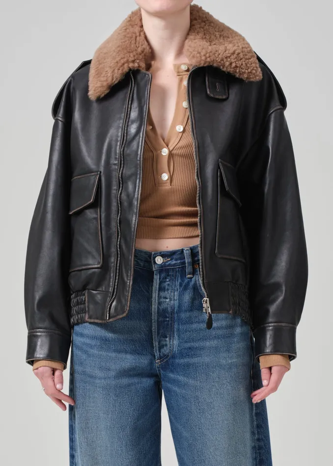 Women Jackets and Coats Citizens Of Humanity Santiago Pilot Jacket In Hickory