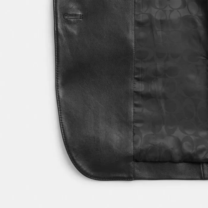 Women Jackets and Outerwear Coach Leather Blazer Black