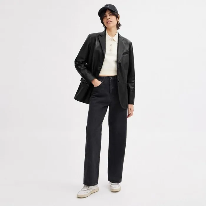 Women Jackets and Outerwear Coach Leather Blazer Black