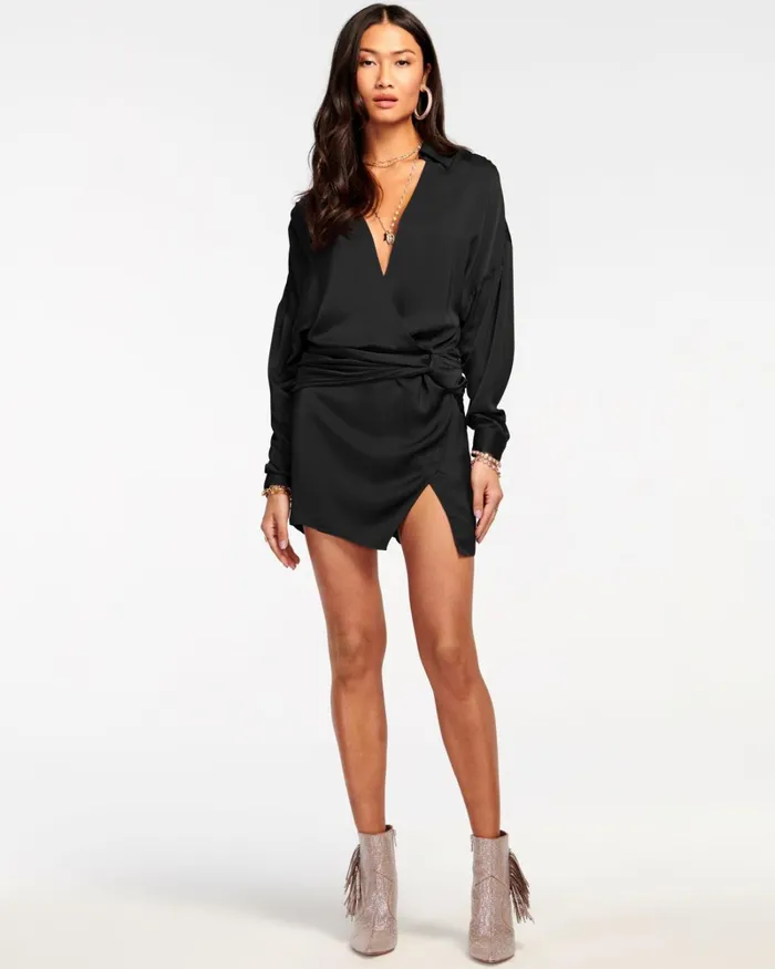 Women Jaymie Wrap Mini Dress Black Ramy Brook Dresses Women Jaymie Wrap Mini Dress Black Ramy Brook Dresses