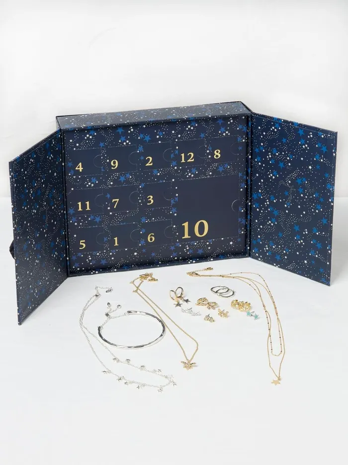 Women Jewellery Fat Face Silver Gold Tone 12 Days Of Jewellery Set