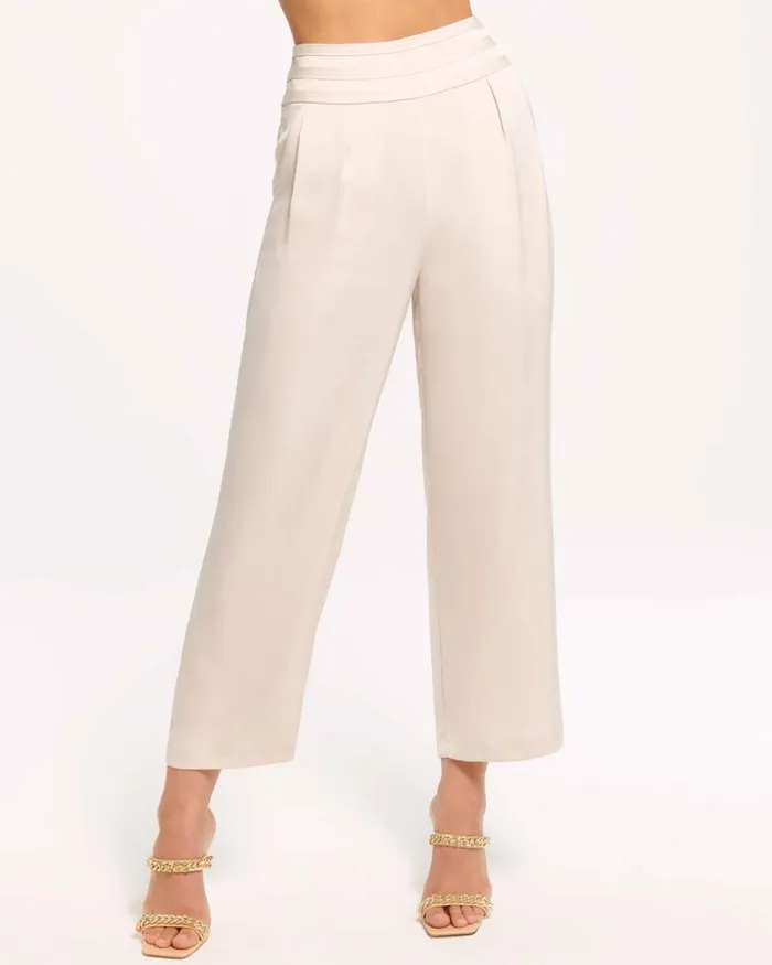 Women Joss Cropped Wide Leg Pant Ivory Ramy Brook Pants