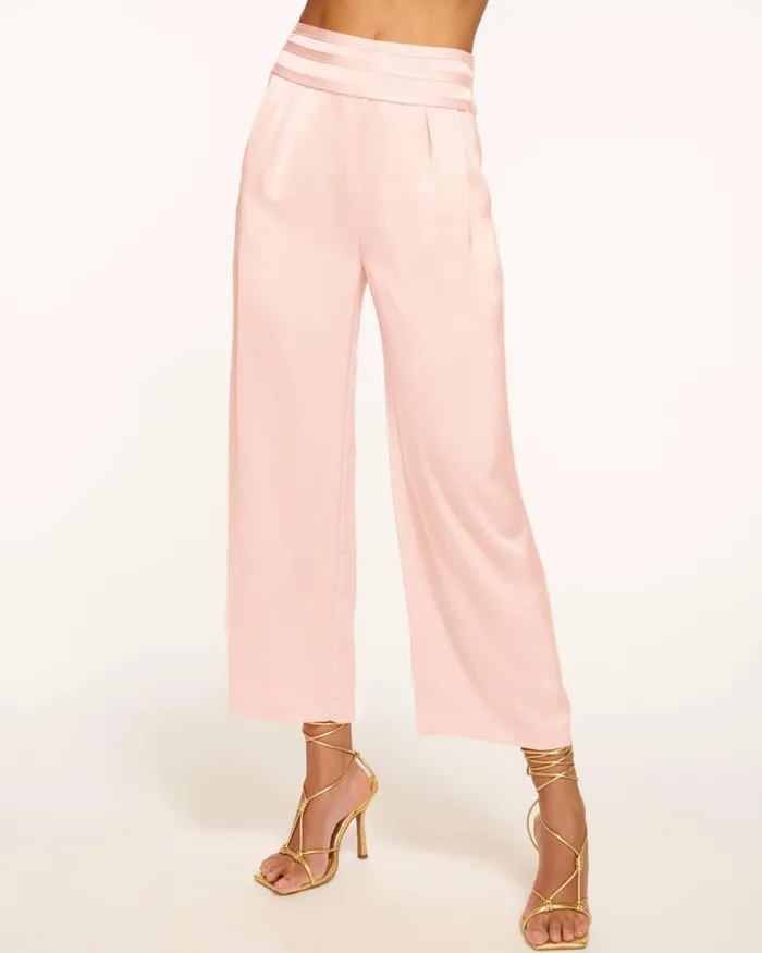 Women Joss Cropped Wide Leg Pant Ivory Ramy Brook Pants
