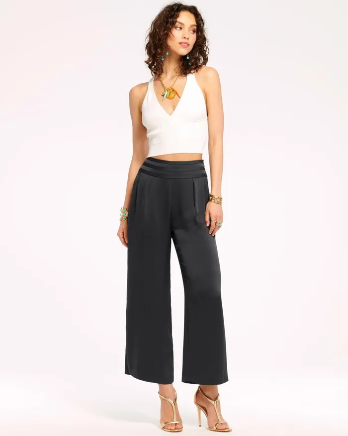 Women Joss Cropped Wide Leg Pant Ivory Ramy Brook Pants