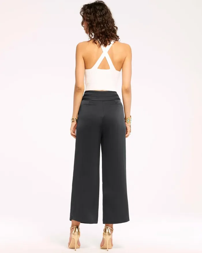 Women Joss Cropped Wide Leg Pant Ivory Ramy Brook Pants