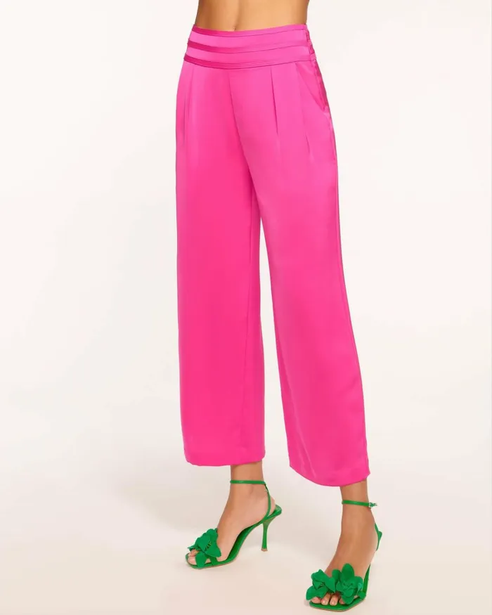 Women Joss Cropped Wide Leg Pant Ivory Ramy Brook Pants