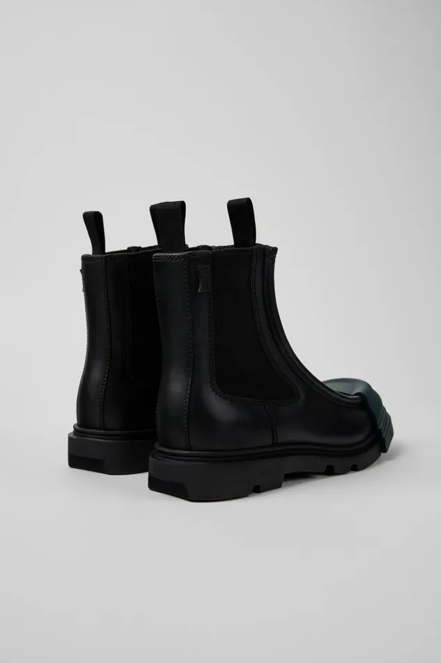 Women Junction Black Leather Chelsea Boots Camper Ankle Boots Women Junction Black Leather Chelsea Boots Camper Ankle Boots