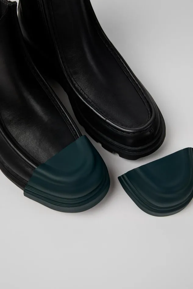 Women Junction Black Leather Chelsea Boots Camper Ankle Boots Women Junction Black Leather Chelsea Boots Camper Ankle Boots