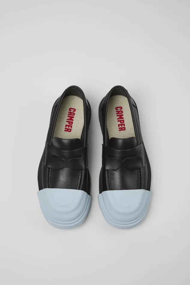 Women Junction Black Leather Loafers Camper Formal Shoes Women Junction Black Leather Loafers Camper Formal Shoes