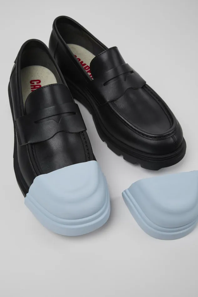 Women Junction Black Leather Loafers Camper Formal Shoes Women Junction Black Leather Loafers Camper Formal Shoes