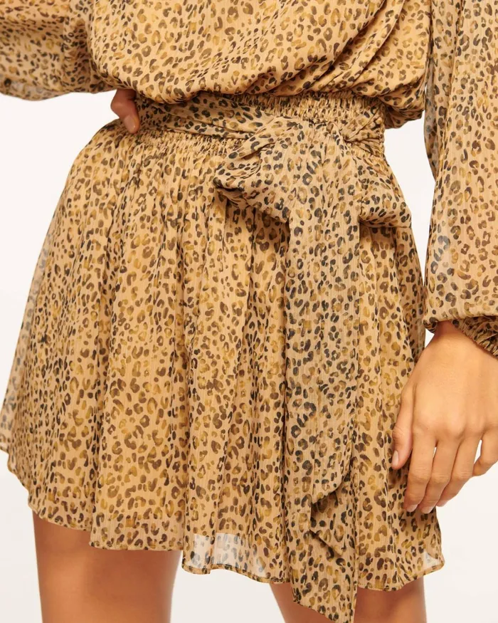 Women Juniper Long Sleeve Mini Dress Spotted Camel Ramy Brook Dresses Women Juniper Long Sleeve Mini Dress Spotted Camel Ramy Brook Dresses