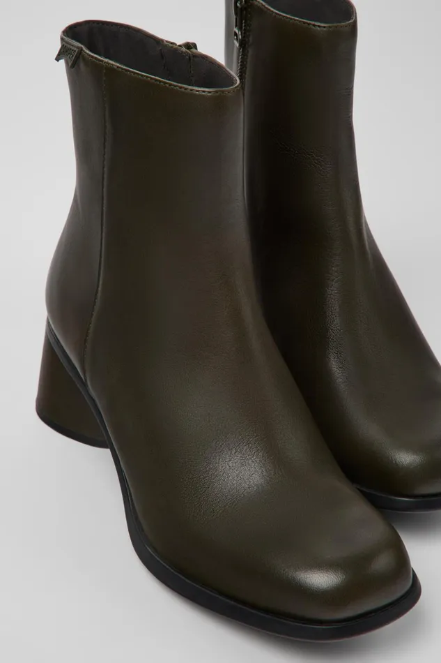 Women Kiara Green Leather And Recycled PET Boots Camper Ankle Boots