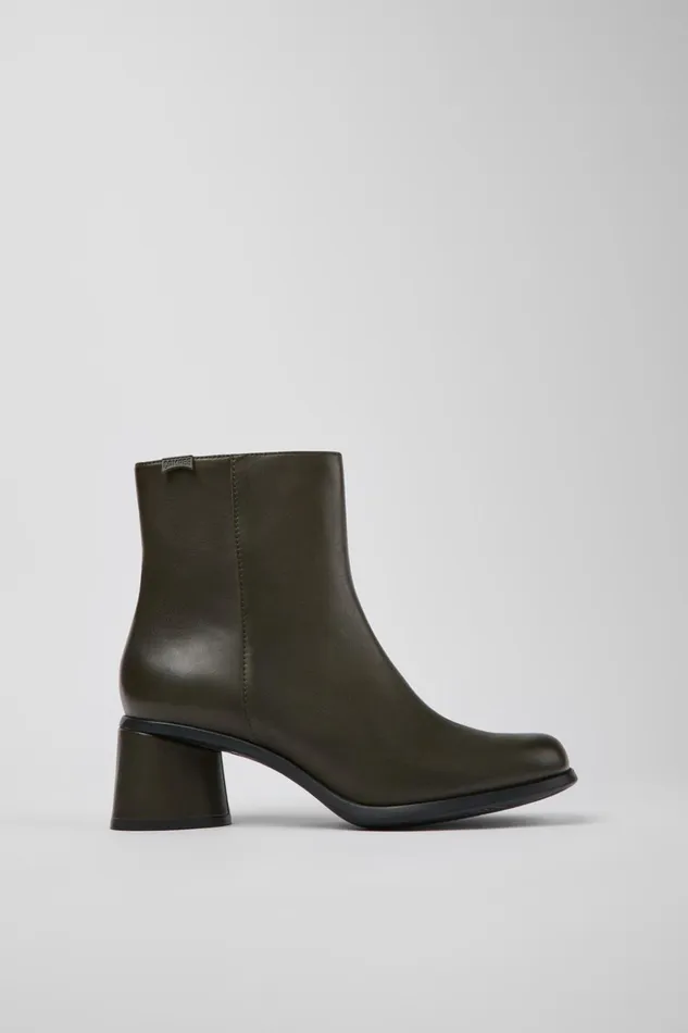 Women Kiara Green Leather And Recycled PET Boots Camper Ankle Boots Women Kiara Green Leather And Recycled PET Boots Camper Ankle Boots