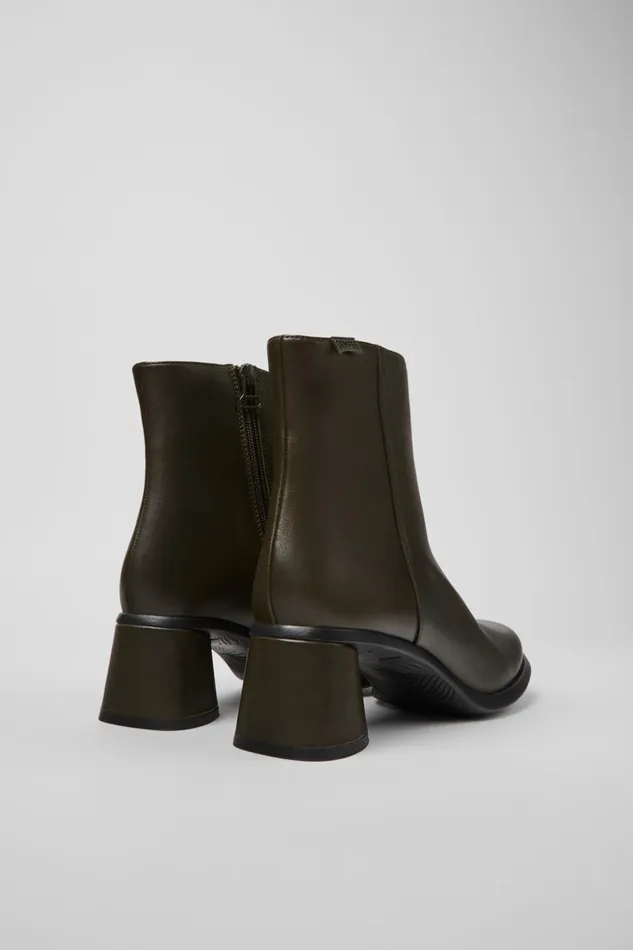Women Kiara Green Leather And Recycled PET Boots Camper Ankle Boots Women Kiara Green Leather And Recycled PET Boots Camper Ankle Boots