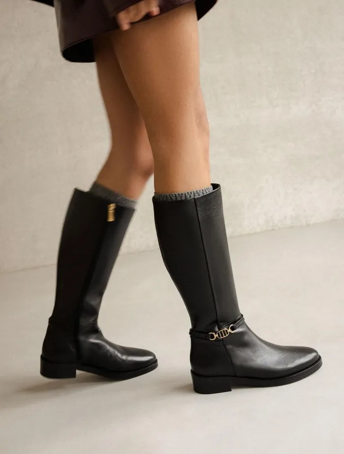 Women Knee High Boots Bobbies Bianca Passion Black