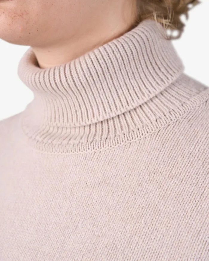 Women Knit Sweaters Colorful Standard Merino Wool Turtleneck Deep Black