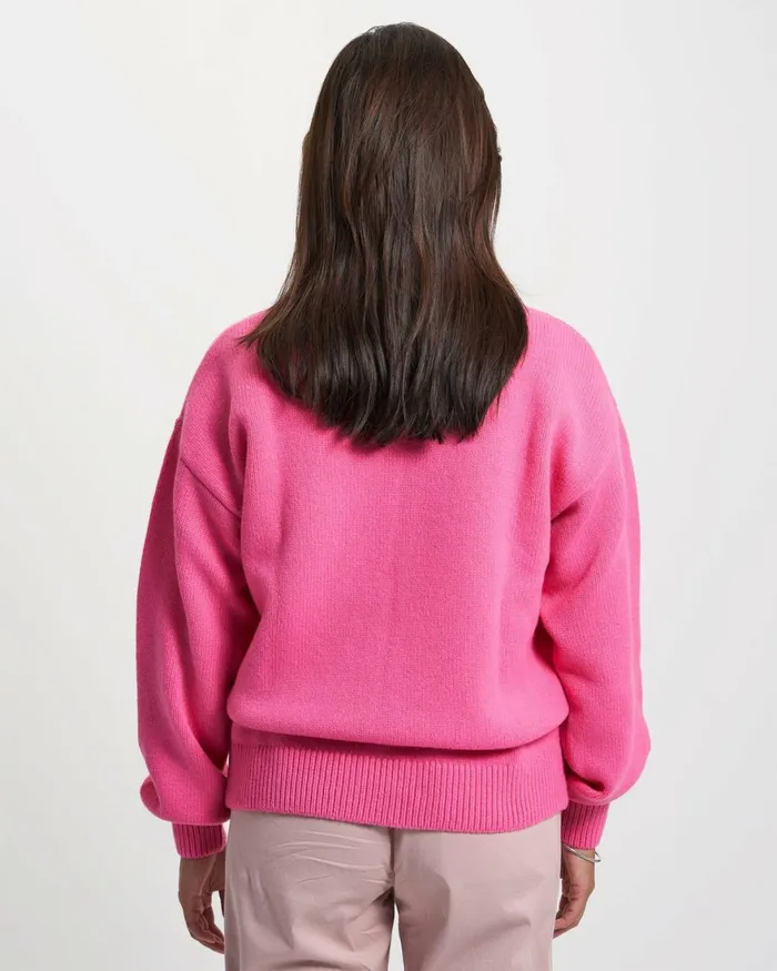 Women Knit Sweaters Colorful Standard Oversized Merino Wool Crew Emerald Green