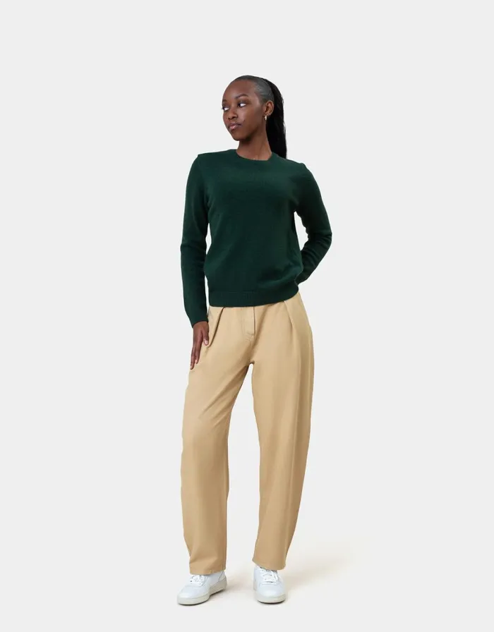 Women Knit Sweaters Colorful Standard Women Classic Merino Wool Crew Honey Beige