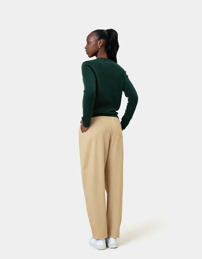 Women Knit Sweaters Colorful Standard Women Classic Merino Wool Crew Honey Beige