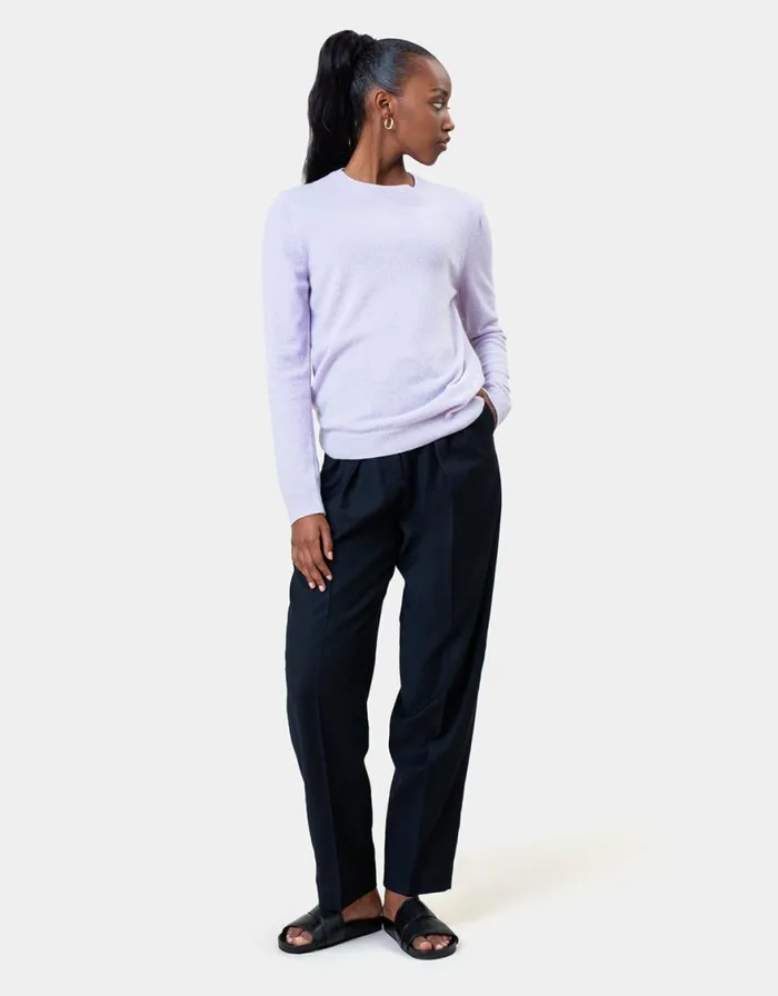Women Knit Sweaters Colorful Standard Women Light Merino Wool Crew Magenta Blaze