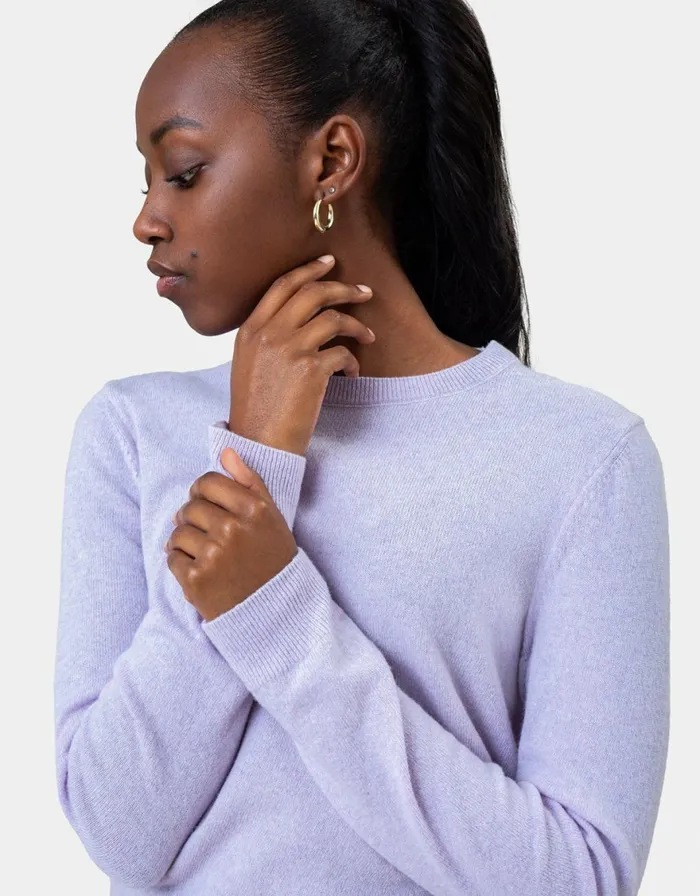 Women Knit Sweaters Colorful Standard Women Light Merino Wool Crew Magenta Blaze
