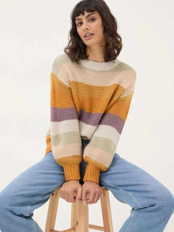 Women Knitwear Fat Face Multi Equinox Stripe Jumper