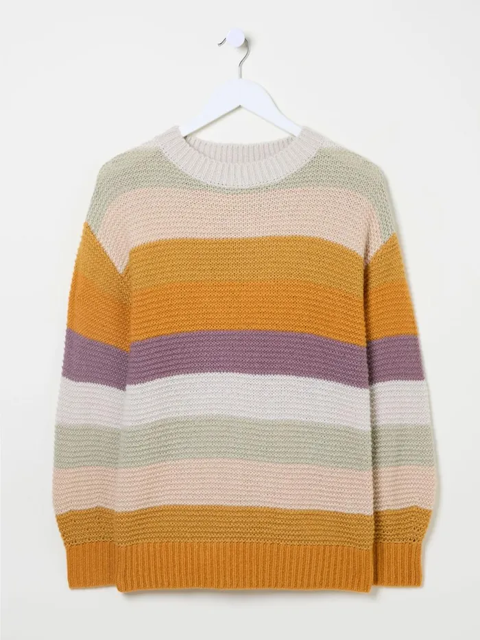 Women Knitwear Fat Face Multi Equinox Stripe Jumper