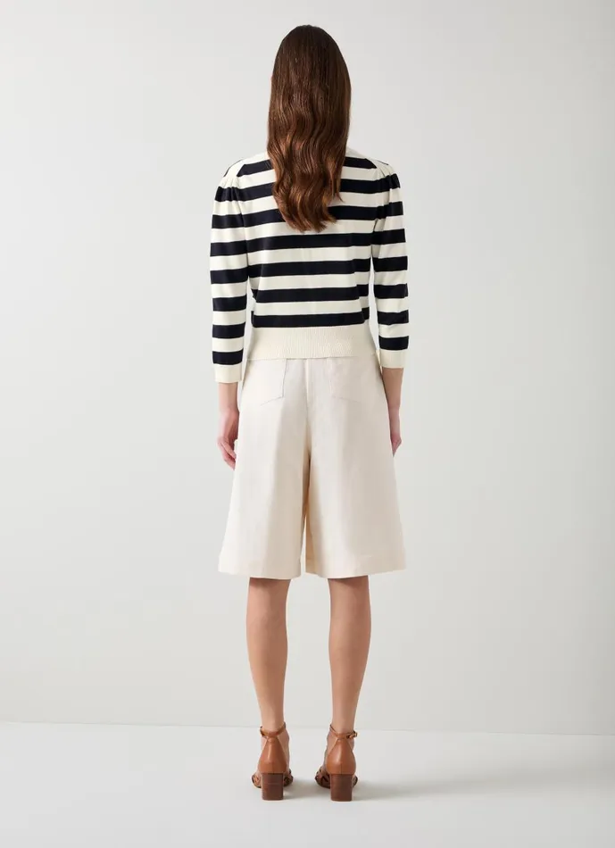 Women Knitwear LKBennett Bells Stripe Cardigan Black Cream Women Knitwear LKBennett Bells Stripe Cardigan Black Cream