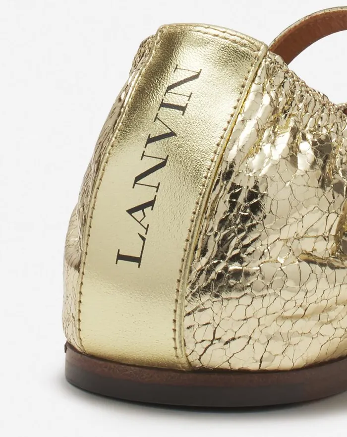 Women Lanvin Ballerinas Mary Jane In Crackled Metallic Leather Gold Women Lanvin Ballerinas Mary Jane In Crackled Metallic Leather Gold
