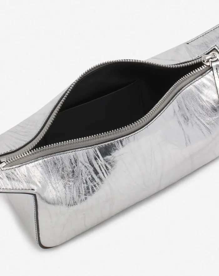 Women Lanvin Crossbody Bags and Shoulder Bags Haute Squence Clutch Bag In Metallic Leather Silver Women Lanvin Crossbody Bags and Shoulder Bags Haute Squence Clutch Bag In Metallic Leather Silver