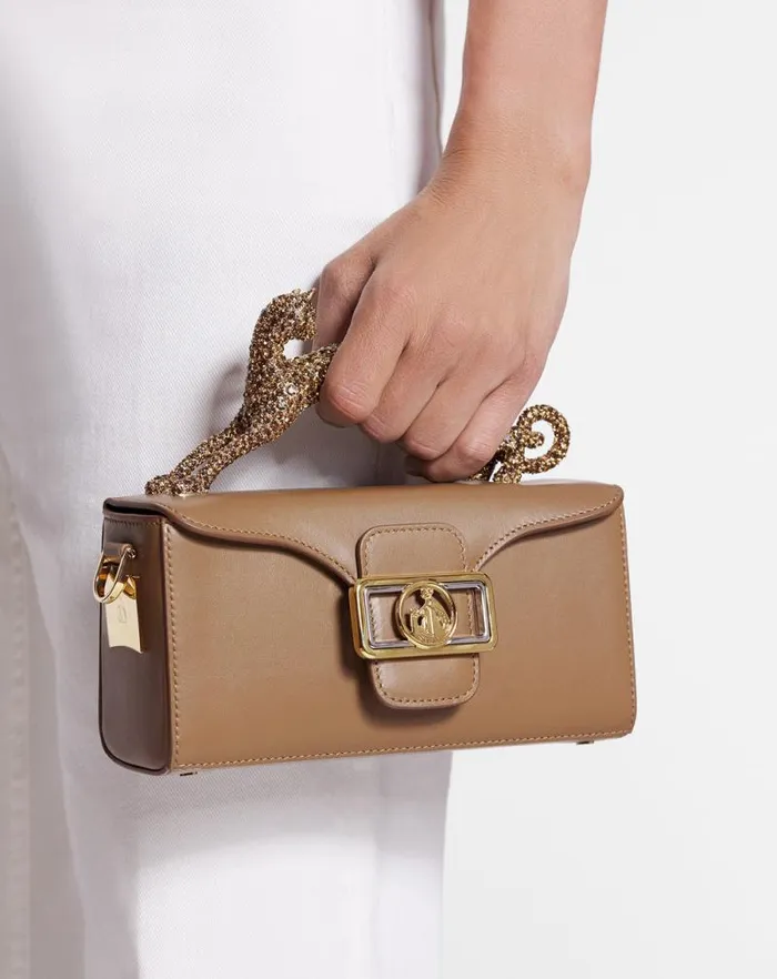 Women Lanvin Crossbody Bags and Shoulder Bags Nano Pencil Cat Bag In Leather And Rhinestone Desert Women Lanvin Crossbody Bags and Shoulder Bags Nano Pencil Cat Bag In Leather And Rhinestone Desert