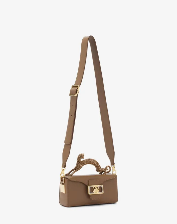 Women Lanvin Crossbody Bags and Shoulder Bags Nano Pencil Cat Bag In Leather And Rhinestone Desert Women Lanvin Crossbody Bags and Shoulder Bags Nano Pencil Cat Bag In Leather And Rhinestone Desert