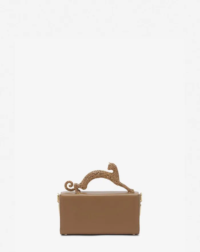 Women Lanvin Crossbody Bags and Shoulder Bags Nano Pencil Cat Bag In Leather And Rhinestone Desert Women Lanvin Crossbody Bags and Shoulder Bags Nano Pencil Cat Bag In Leather And Rhinestone Desert