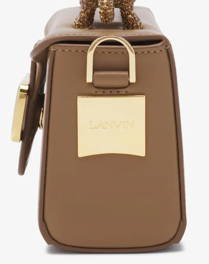 Women Lanvin Crossbody Bags and Shoulder Bags Nano Pencil Cat Bag In Leather And Rhinestone Desert Women Lanvin Crossbody Bags and Shoulder Bags Nano Pencil Cat Bag In Leather And Rhinestone Desert