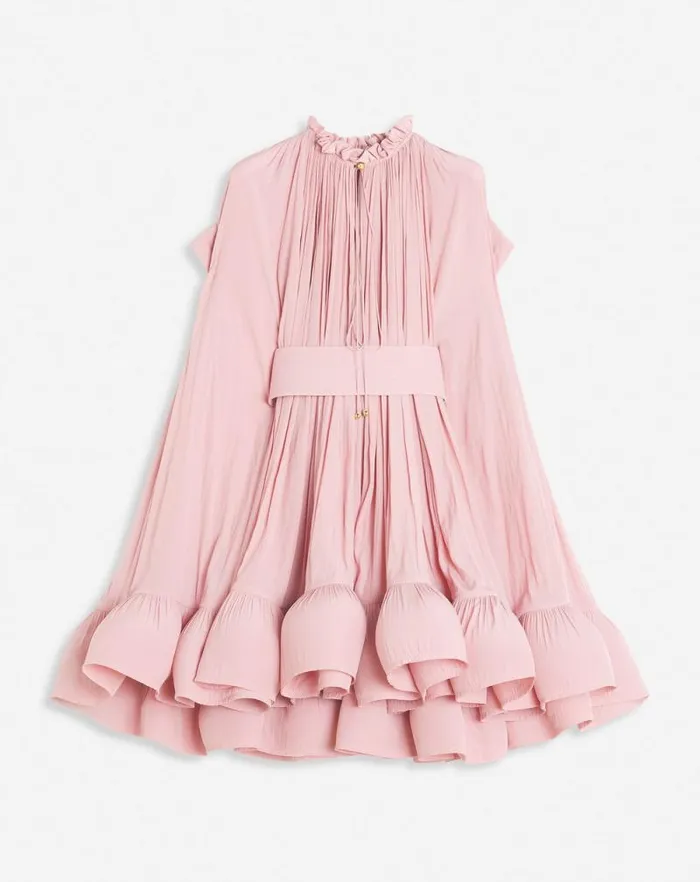 Women Lanvin Dresses Short Charmeuse Dress Pink