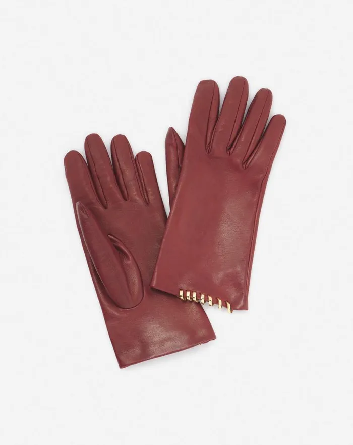 Women Lanvin Gloves Melodie By Lanvin Leather Gloves Burgundy Women Lanvin Gloves Melodie By Lanvin Leather Gloves Burgundy