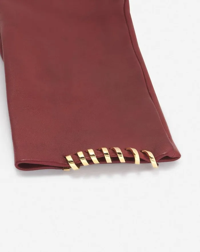 Women Lanvin Gloves Melodie By Lanvin Leather Gloves Burgundy Women Lanvin Gloves Melodie By Lanvin Leather Gloves Burgundy