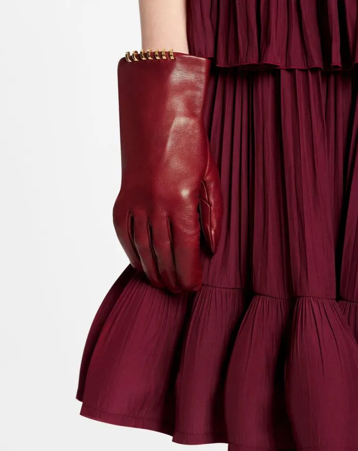 Women Lanvin Gloves Melodie By Lanvin Leather Gloves Burgundy Women Lanvin Gloves Melodie By Lanvin Leather Gloves Burgundy