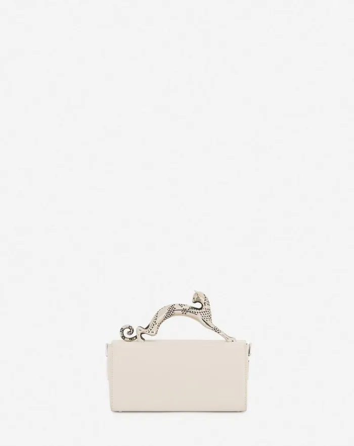 Women Lanvin Mini Bags and Clutches Nano Pencil Cat Leather Bag Chalk Women Lanvin Mini Bags and Clutches Nano Pencil Cat Leather Bag Chalk