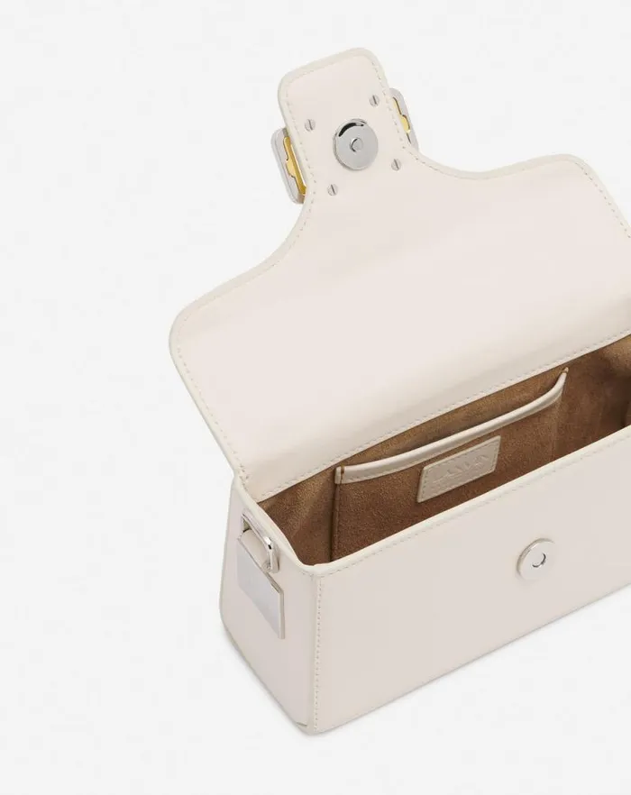 Women Lanvin Mini Bags and Clutches Nano Pencil Cat Leather Bag Chalk Women Lanvin Mini Bags and Clutches Nano Pencil Cat Leather Bag Chalk
