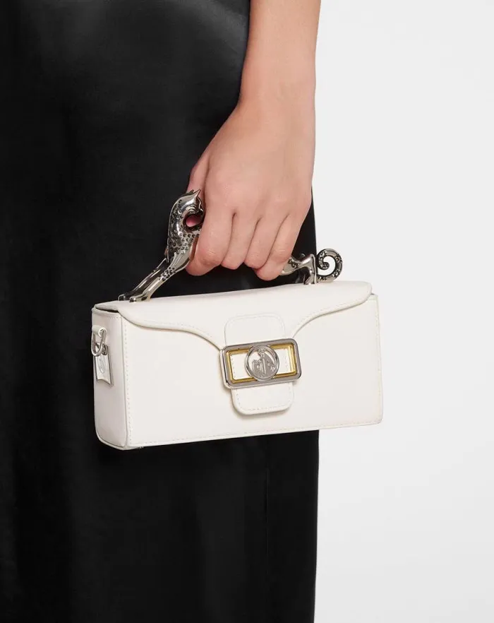 Women Lanvin Mini Bags and Clutches Nano Pencil Cat Leather Bag Chalk Women Lanvin Mini Bags and Clutches Nano Pencil Cat Leather Bag Chalk