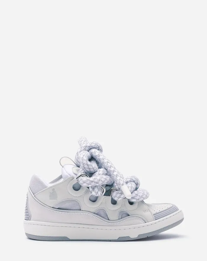 Women Lanvin Sneakers Curb Sneakers In Leather With Snake Laces White