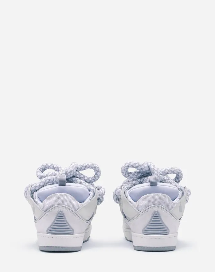 Women Lanvin Sneakers Curb Sneakers In Leather With Snake Laces White Women Lanvin Sneakers Curb Sneakers In Leather With Snake Laces White